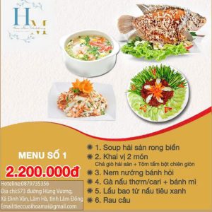 thực đơn tiệc